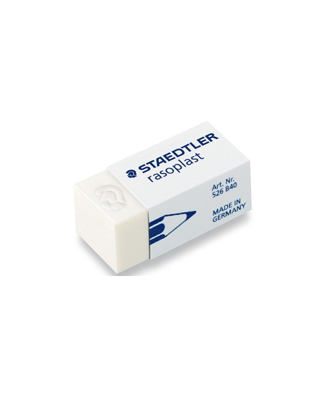 Goma de borrar staedtler 526 b40 plastico blanca