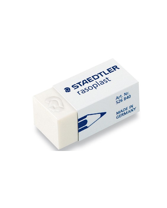 Goma de borrar staedtler 526 b40 plastico blanca