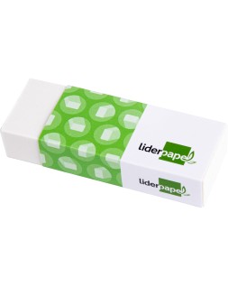Goma de borrar liderpapel sintetica blanca libre de pvc unidad