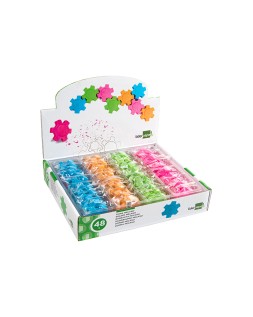 Goma de borrar liderpapel mecano con forma de rueda colores surtidos