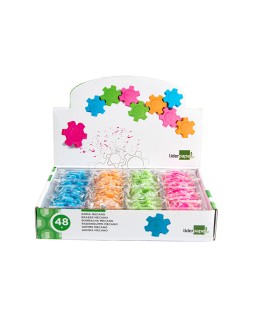 Goma de borrar liderpapel mecano con forma de rueda colores surtidos