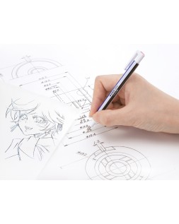 Portagomas tombow mono zero con clip goma redonda 2,3 mm diametro color azul blanco y negro