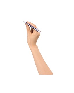 Portagomas tombow mono zero con clip goma redonda 2,3 mm diametro color azul blanco y negro