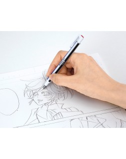 Portagomas tombow mono zero con clip goma redonda 2,3 mm diametro color azul blanco y negro