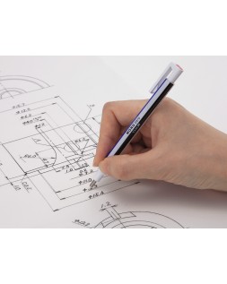 Portagomas tombow mono zero con clip goma redonda 2,3 mm diametro color azul blanco y negro