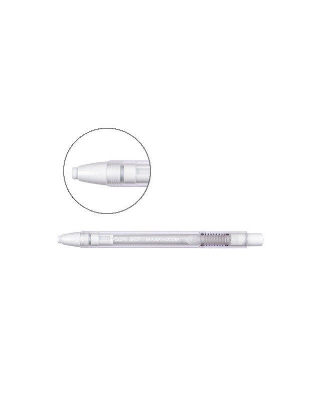 Portagomas q-connect con clip punta goma blanca redonda color blanco 5x90 mm
