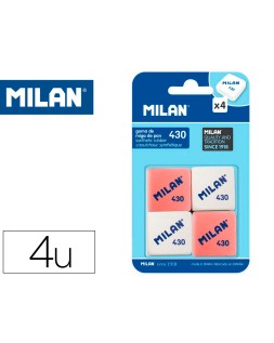 Goma de borrar milan 430 blister de 4 unidades