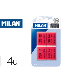 Goma de borrar milan nata 624 blister de 4 unidades