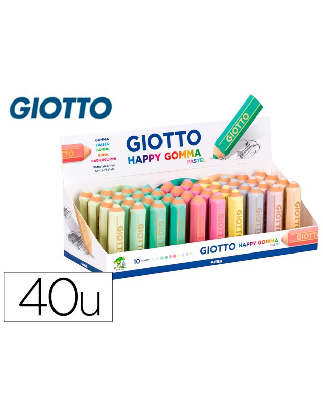 Goma de borrar giotto happy gomma pastel forma de lapiz