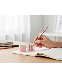 Goma de borrar liderpapel rectangular con protector plastico sacapuntas 2 usos colores surtidos