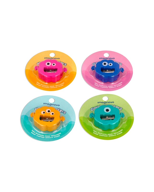 Goma de borrar imaginovo monstruo con sacapuntas colores surtidos