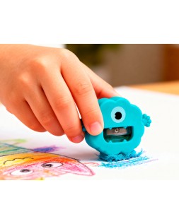 Goma de borrar imaginovo monstruo con sacapuntas colores surtidos