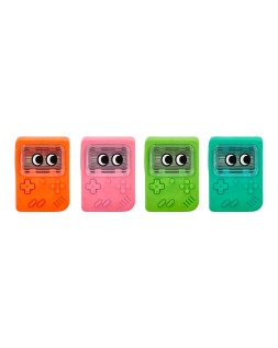 Goma de borrar imaginovo consola con sacapuntas colores surtidos