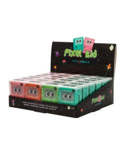 Goma de borrar imaginovo consola con sacapuntas colores surtidos