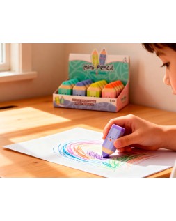 Goma de borrar imaginovo mini lapices colores surtidos