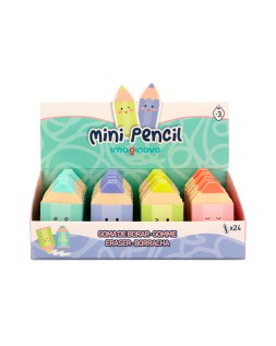 Goma de borrar imaginovo mini lapices colores surtidos