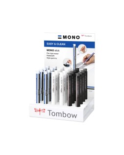 Portagomas tombow mono stick expositor sobremesa de 24 unidades surtidas