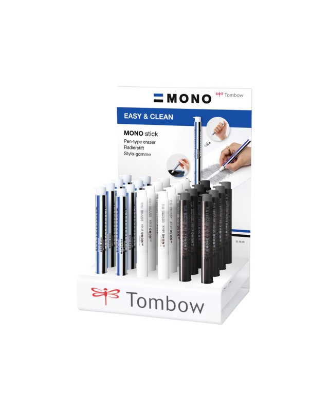 Portagomas tombow mono stick expositor sobremesa de 24 unidades surtidas