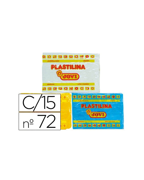 Plastilina jovi 72 tamaño grande caja de 15 unidades colores surtidos