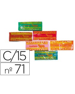 Plastilina jovi 71 tamaño mediano caja de 15 unidades colores surtidos