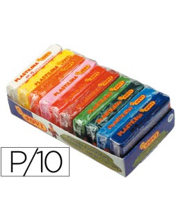 Plastilina jovi 70 tamaño pequeño bandeja de 10 unidades colores surtidos