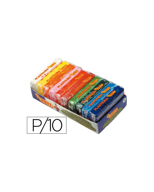 Plastilina jovi 70 tamaño pequeño bandeja de 10 unidades colores surtidos