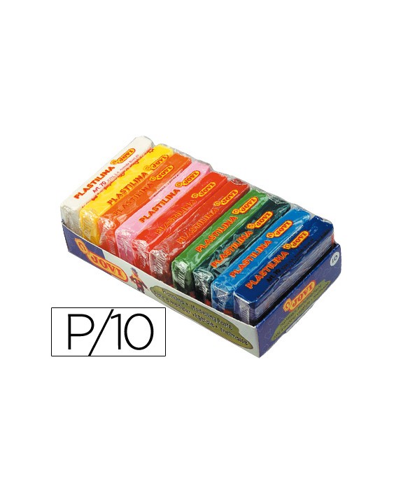 Plastilina jovi 70 tamaño pequeño bandeja de 10 unidades colores surtidos