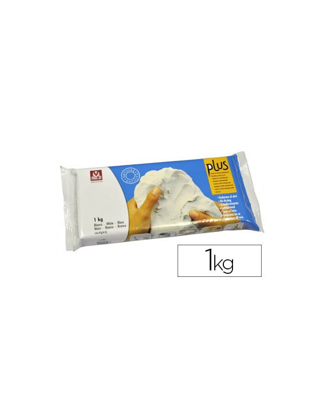 Arcilla sio-2 plus blanca endurece al aire paquete de 1 kg