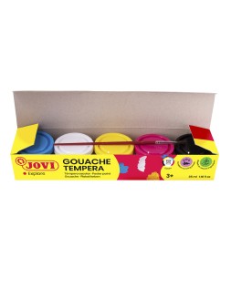 Tempera escolar jovi 35 ml caja de 5 colores surtidos