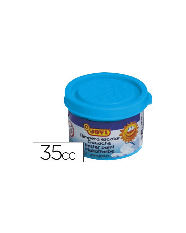 Tempera escolar jovi 35 ml color azul cian