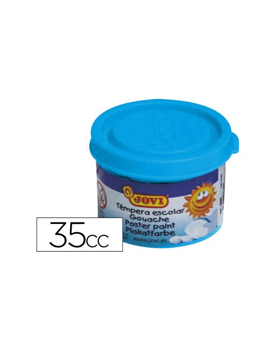 Tempera escolar jovi 35 ml color azul cian