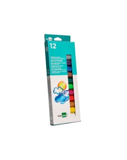 Tempera solida en barra liderpapel escolar 10 g caja de 12 colores surtidos