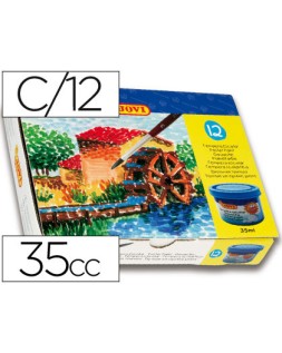 Tempera escolar jovi 35 ml caja de 12 colores surtidos