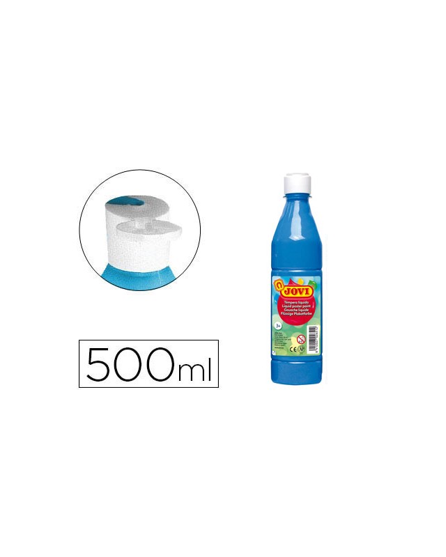 Tempera liquida jovi escolar 500 ml azul cyan