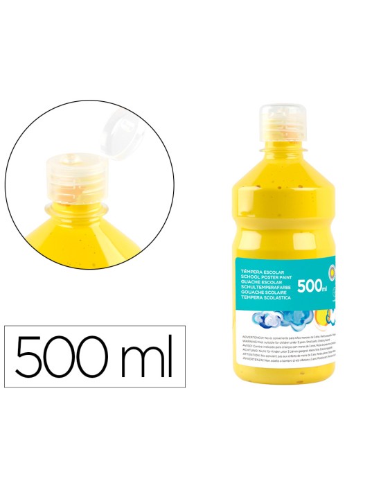 Tempera liquida liderpapel escolar 500 ml amarillo