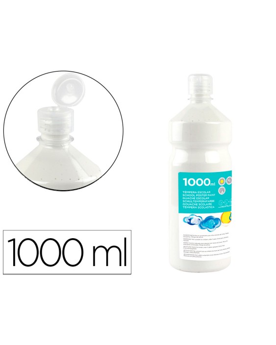 Tempera liquida liderpapel escolar 1000 ml blanco