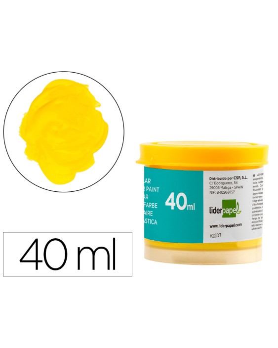 Tempera escolar liderpapel 40 ml amarillo