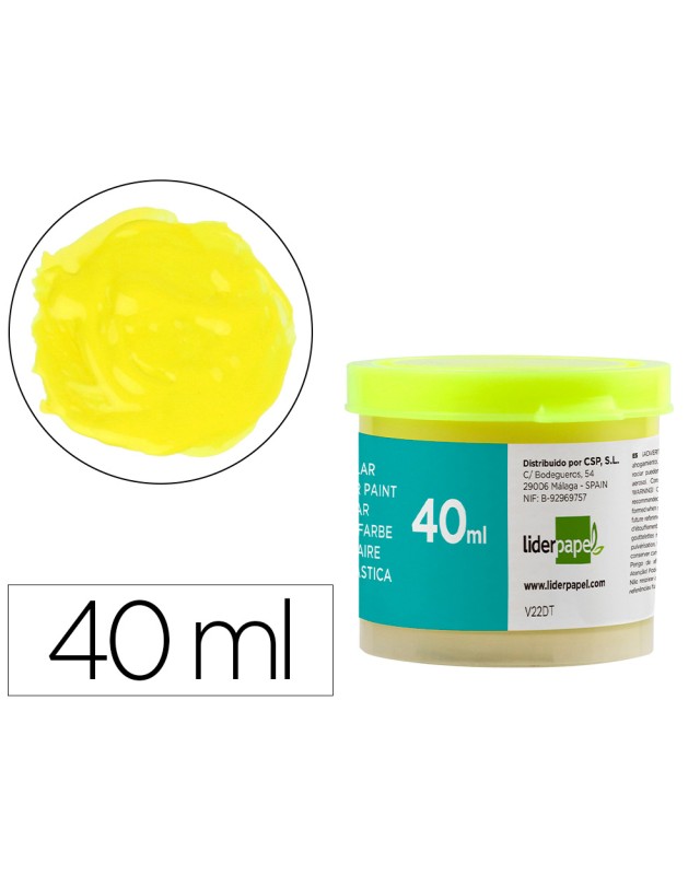 Tempera escolar liderpapel 40 ml amarillo limon