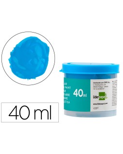 Tempera escolar liderpapel 40 ml azul cian