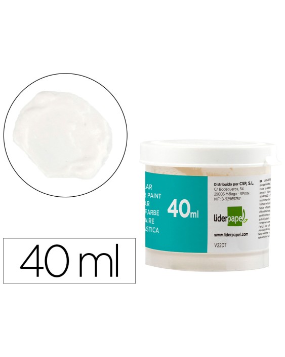 Tempera escolar liderpapel 40 ml blanco