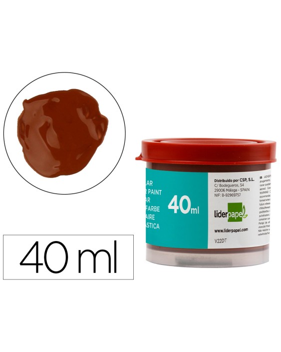 Tempera escolar liderpapel 40 ml marron