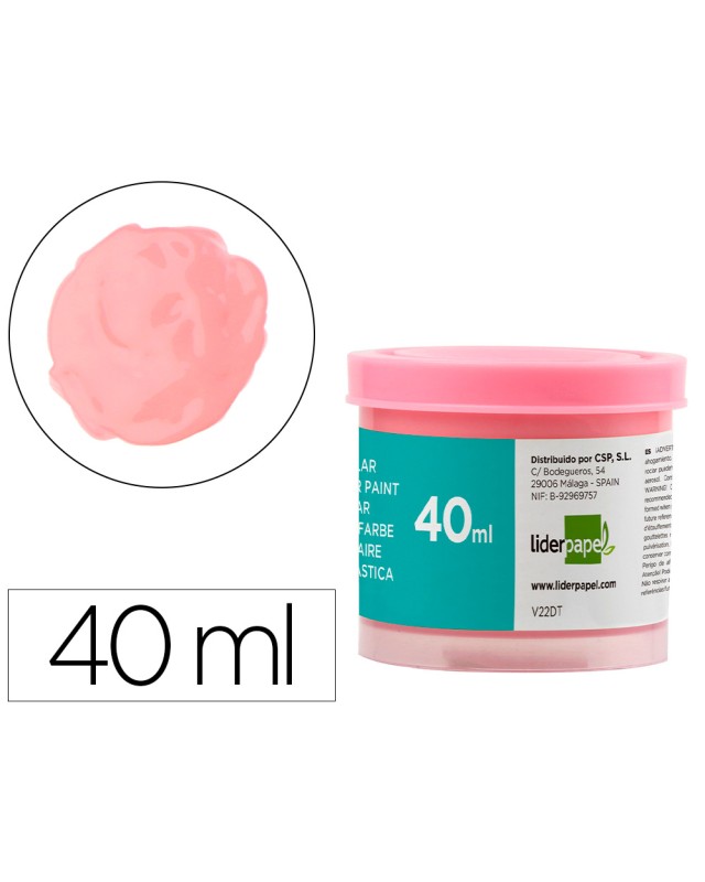 Tempera escolar liderpapel 40 ml rosa