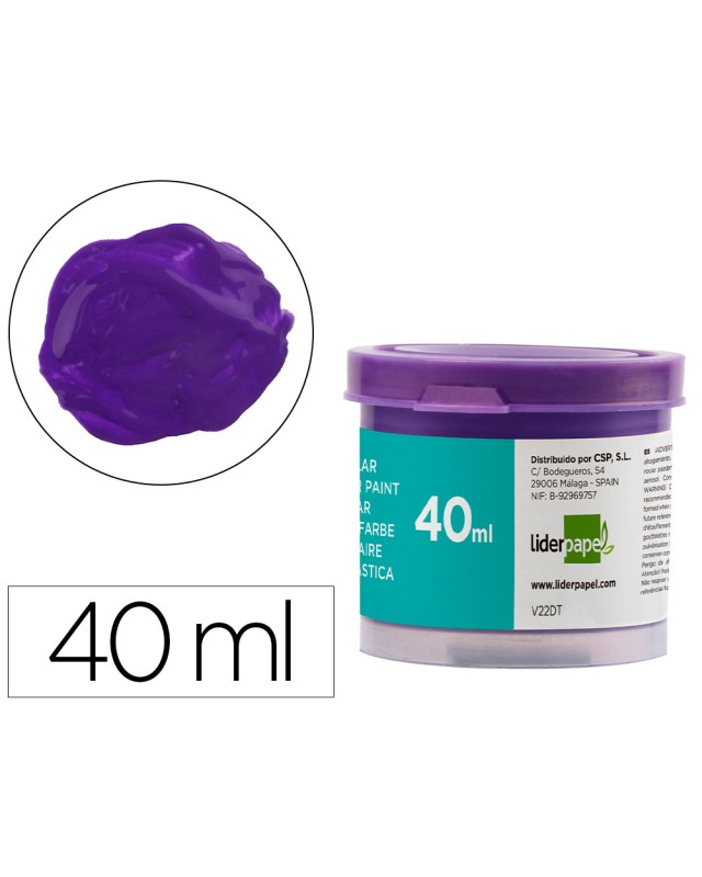 Tempera escolar liderpapel 40 ml violeta