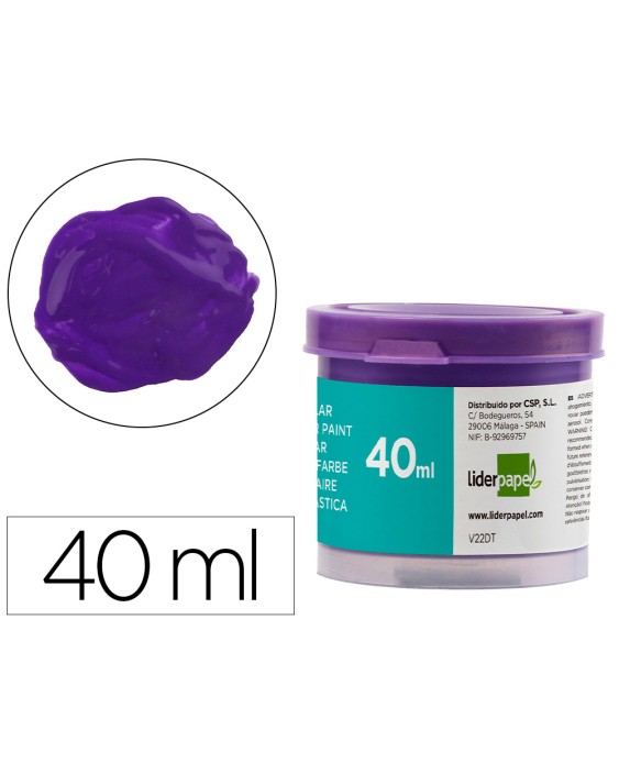 Tempera escolar liderpapel 40 ml violeta