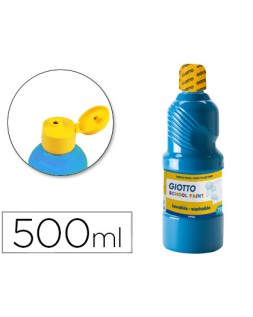 Tempera liquida giotto escolar lavable 500 ml azul cyan