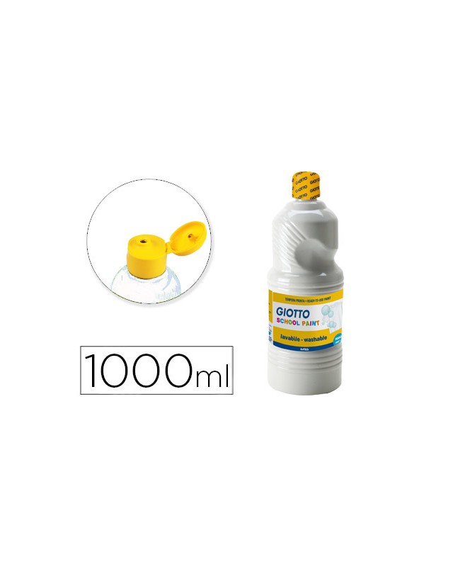 Tempera liquida giotto escolar lavable 1000 ml blanco