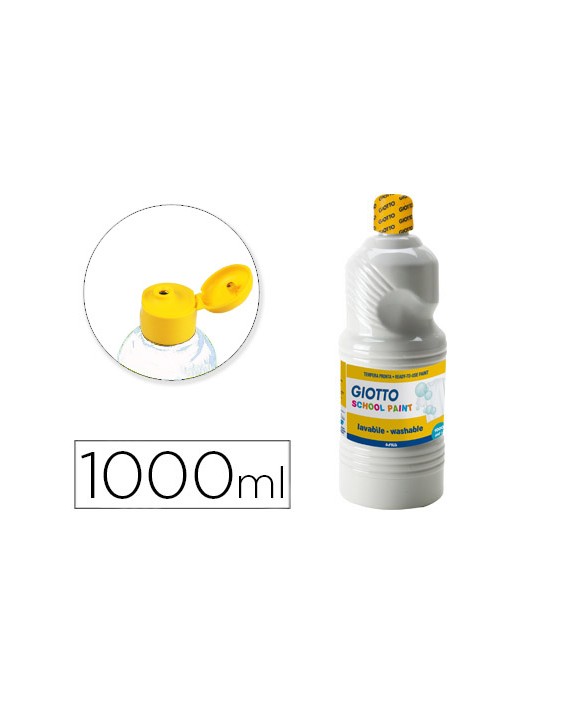 Tempera liquida giotto escolar lavable 1000 ml blanco