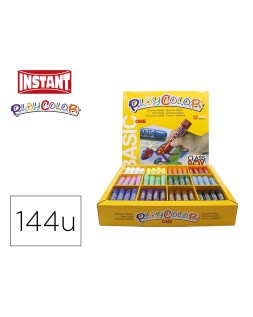 Tempera solida en barra playcolor escolar caja de 144 unidades 12 colores surtidos