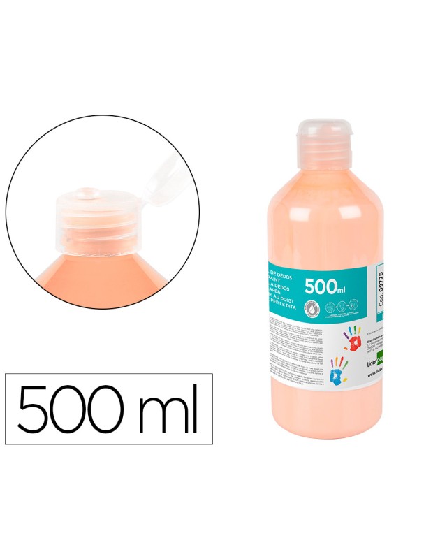 Pintura dedos liderpapel botella de 500 ml carne