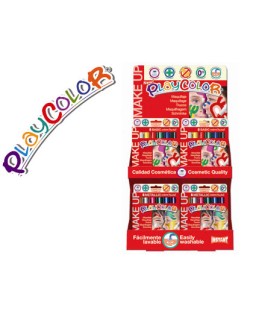 Barra de maquillaje playcolor make up basic expositor de 24 unidades colores surtidos